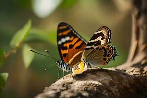 mariposas en el bosque. generado por ai foto