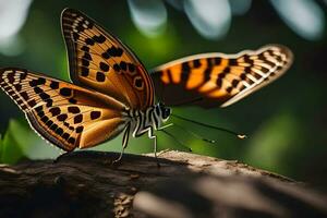 butterfly on a branch. AI-Generated photo