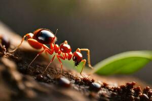 foto fondo de pantalla el bicho, rojo, hormiga, bicho, insecto, bicho, insecto, bicho,. generado por ai