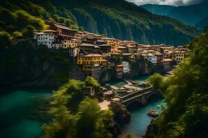 the village of karavas in the mountains of bulgaria. AI-Generated photo