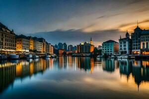 el ciudad de hamburgo, Alemania. generado por ai foto