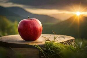 apple, the sunset, apple, apple fruit, apple fruit, apple fruit, apple fruit,. AI-Generated photo