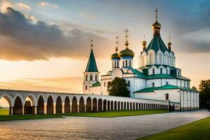 el catedral de el santo cruzar en kiev generado por ai foto