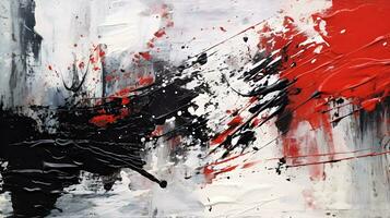 abstract paint splash background generative AI. black texture acrylic color white art design splatter ink. photo