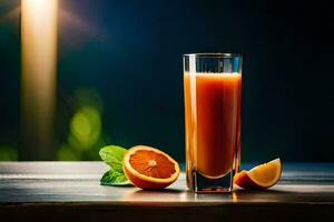 an orange juice with slices of orange and mint. AI-Generated photo