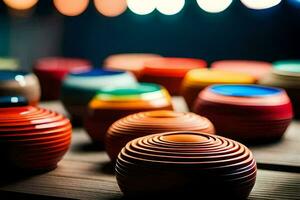 colorful bowls on a table by james mccormick for stocksy united. AI-Generated photo