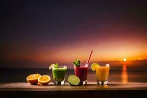 juice on the beach. AI-Generated photo