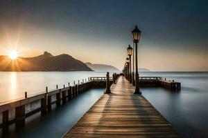 foto fondo de pantalla el cielo, agua, el mar, el sol, el mar, el mar,. generado por ai