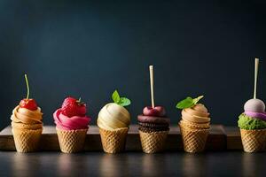 photo wallpaper the sky, ice cream, fruit, the dark, the background, the ice cream. AI-Generated