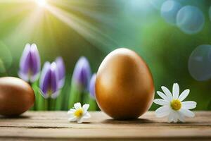 the golden egg is the symbol of the easter holiday. AI-Generated photo