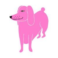 koel vreemd roze teckel. grappig hond karakter illustratie png