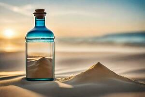 a message in a bottle. AI-Generated photo