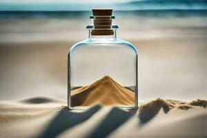 sand in a bottle. AI-Generated photo