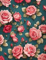 Seamless floral pattern background photo