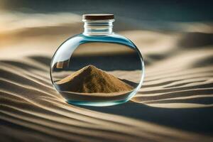 a sand dune in a bottle. AI-Generated photo