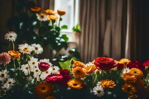 flowers in a vase. AI-Generated photo