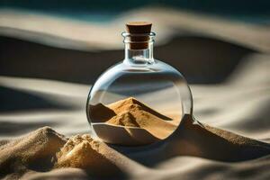 a message in a bottle. AI-Generated photo