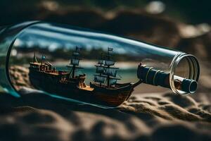ship in a bottle, miniature, miniature ship, miniature ship, miniature ship in a bottle,. AI-Generated photo