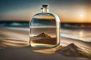 a message in a bottle. AI-Generated photo