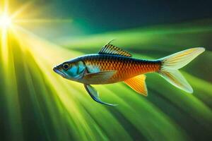 photo wallpaper fish, the sun, light, the fish, the sun, the fish, the. AI-Generated