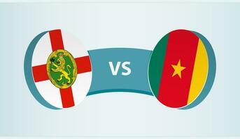 Alderney versus Cameroon, team sports competition concept. vector