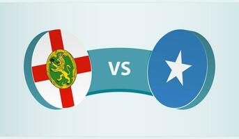 Alderney versus Somalia, equipo Deportes competencia concepto. vector