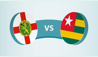 Alderney versus Togo, team sports competition concept. vector
