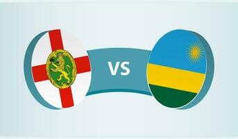 Alderney versus Ruanda, equipo Deportes competencia concepto. vector