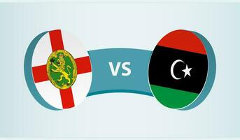 Alderney versus Libya, team sports competition concept. vector