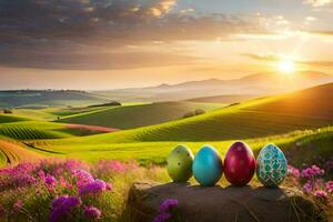 el Pascua de Resurrección huevo caza. generado por ai foto