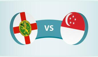 Alderney versus Singapur, equipo Deportes competencia concepto. vector