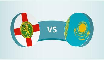 Alderney versus kazajstán, equipo Deportes competencia concepto. vector