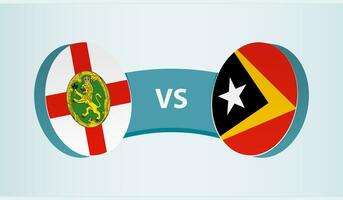 Alderney versus East Timor, team sports competition concept. vector