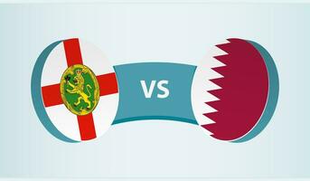 Alderney versus Qatar, team sports competition concept. vector