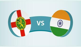 Alderney versus India, team sports competition concept. vector