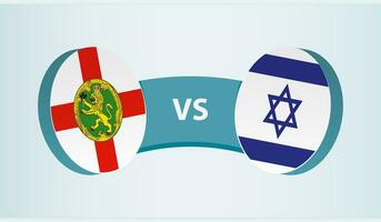 Alderney versus Israel, equipo Deportes competencia concepto. vector