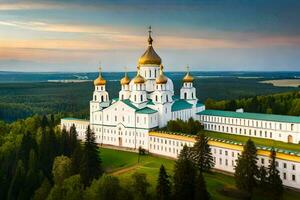 el catedral de el santo cruzar en Rusia. generado por ai foto