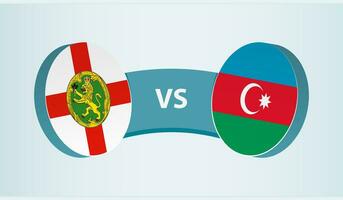 Alderney versus Azerbaijan, team sports competition concept. vector