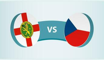 Alderney versus Czech Republic, team sports competition concept. vector