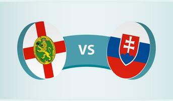 Alderney versus Slovakia, team sports competition concept. vector