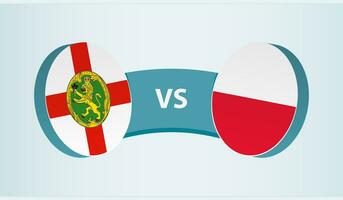 Alderney versus Poland, team sports competition concept. vector