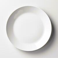 mockup of a simple white plate,AI-generated. photo