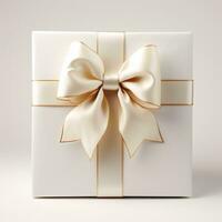 white gift box mockup with bow,AI generated. photo