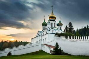the church of the person in the russian countryside. AI-Generated photo