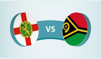 Alderney versus Vanuatu, team sports competition concept. vector