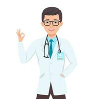 Doctors with stethoscope. Group of medical students or nurses. Vector illustration