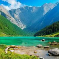 Morskie oko in tatry. geneartive ai photo