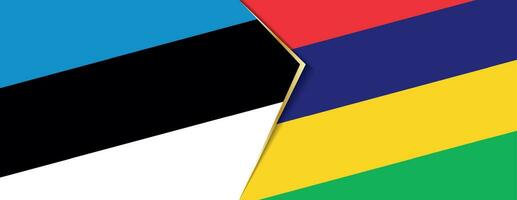 Estonia and Mauritius flags, two vector flags.