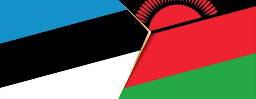 Estonia and Malawi flags, two vector flags.