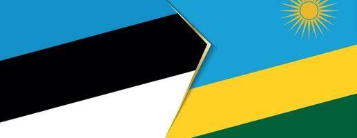 Estonia and Rwanda flags, two vector flags.